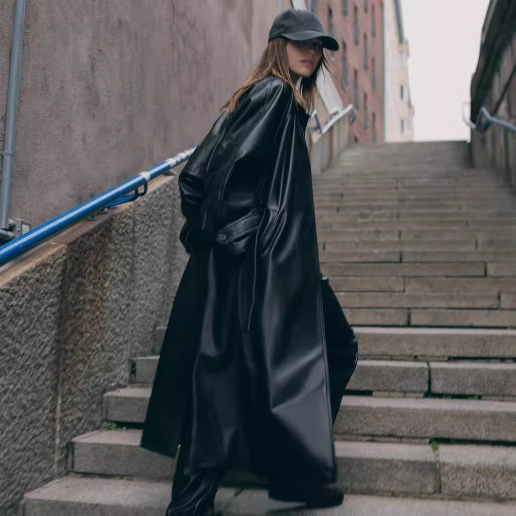 Elegance Noir  Damen-Ledermantel